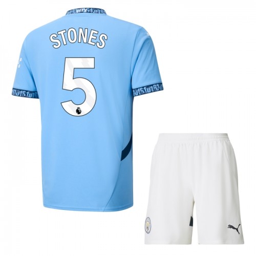 Manchester City Stones 5 Voetbaltenue Thuis 2024-25 - Kind Manchester City Stones 5 Voetbaltenue Thuis 2024-25 - Kind